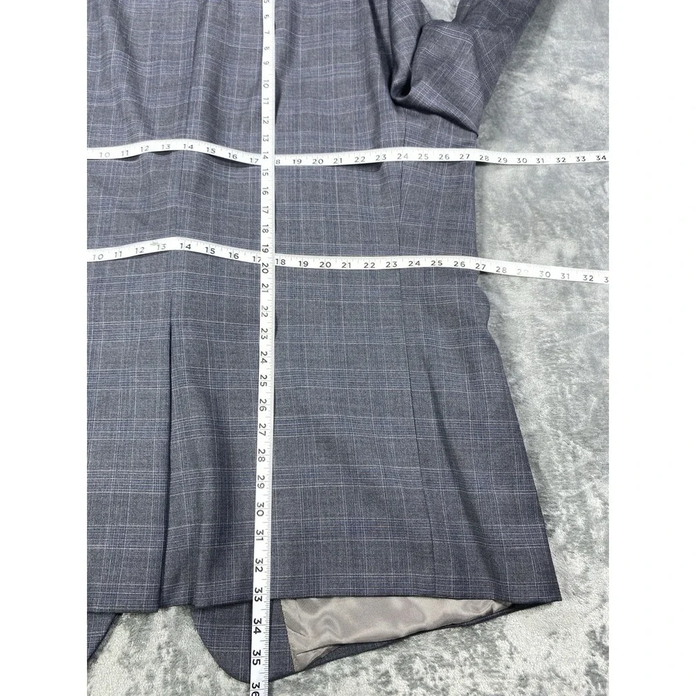 VTG Hart Schaffner Marx Sport Coat Sz 54L Blue Windowpane Wool Blazer Jacket NOS